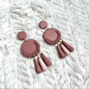 Modern Polymer Clay Earrings Dainty Pink